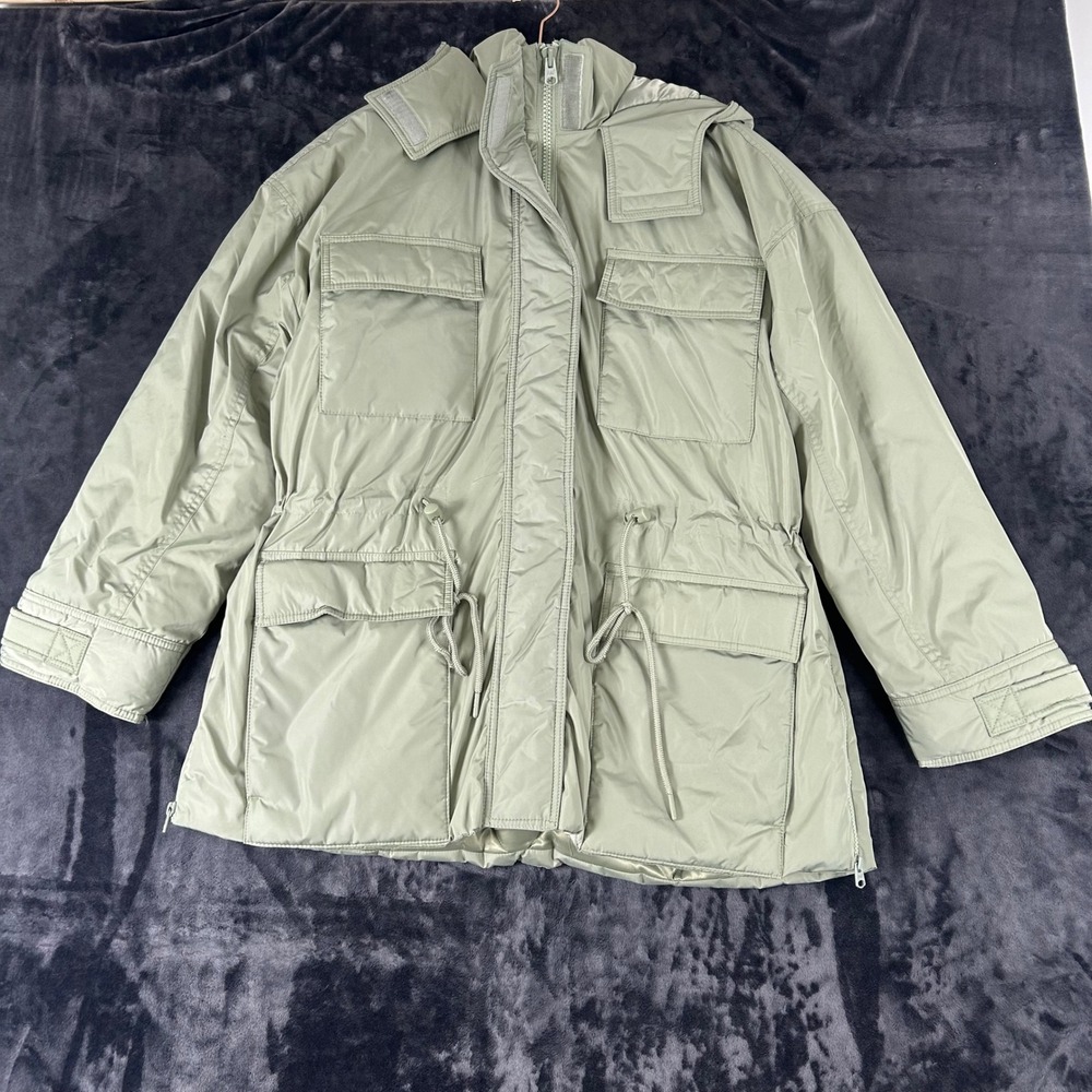 Abercrombie &‎ Fitch Utility Parka Jacket Womens Large Sage Green Hooded Puffer